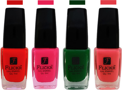Flickr EXTRA SHINE and SPEED DRY Nail Polish Red,Bright Pink,Green,Baby Pink(Pack of 4)
Flickr EXTRA SHINE and SPEED DRY Nail Polish Red,Bright Pink,Green,Baby Pink(Pack of 4)