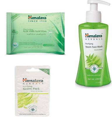 Himalaya Aloe Vera Facial Wipes, Purifying Neem Face Wash, Purifying Neem Pack(Set of 3)
Himalaya Aloe Vera Facial Wipes, Purifying Neem Face Wash, Purifying Neem Pack(Set of 3)