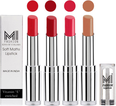 MI Fashion Hot and Bold Soft Creamy Matte Lipstick Combo – Perfect Gift for Her in 4 Vivid Colours(Romantic Red,Dry Red,Mauve,Nude, 14 g)
MI Fashion Hot and Bold Soft Creamy Matte Lipstick Combo – Perfect Gift for Her in 4 Vivid Colours(Romantic Red,Dry Red,Mauve,Nude, 14 g)