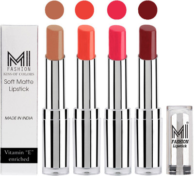 MI Fashion Hot and Bold Soft Creamy Matte Lipstick Combo – Perfect Gift for Her in 4 Vivid Colours(Nude,Coral Glamour,Magenta,Maroon Rebel, 14 g)
MI Fashion Hot and Bold Soft Creamy Matte Lipstick Combo – Perfect Gift for Her in 4 Vivid Colours(Nude,Coral Glamour,Magenta,Maroon Rebel, 14 g)