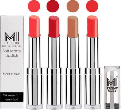 MI Fashion Hot and Bold Soft Creamy Matte Lipstick Combo – Perfect Gift for Her in 4 Vivid Colours(Pink Wink,Romantic Red,Nude,Orange Fever, 14 g)
MI Fashion Hot and Bold Soft Creamy Matte Lipstick Combo – Perfect Gift for Her in 4 Vivid Colours(Pink Wink,Romantic Red,Nude,Orange Fever, 14 g)