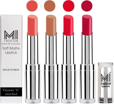 MI Fashion Hot and Bold Soft Creamy Matte Lipstick Combo – Perfect Gift for Her in 4 Vivid Colours(Mauve,Nude,Red Bomber,Dark Magenta, 14 g)
MI Fashion Hot and Bold Soft Creamy Matte Lipstick Combo – Perfect Gift for Her in 4 Vivid Colours(Mauve,Nude,Red Bomber,Dark Magenta, 14 g)