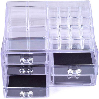 Continental Acrylic Jewellery & Cosmetic Storage Display Boxes Double Layer Beauty Vanity Jewellery Clear Acrylic Stand and organizer Drawer 5 Drawer + 16 Lipstick Holder Multipurpose Large Capacity tabletop Organizer || Acrlyic Displayd || Stylish || Jew
Continental Acrylic Jewellery & Cosmetic Storage Display Boxes Double Layer Beauty Vanity Jewellery Clear Acrylic Stand and organizer Drawer 5 Drawer + 16 Lipstick Holder Multipurpose Large Capacity tabletop Organizer || Acrlyic Displayd || Stylish || Jew