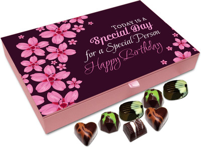 Chocholik Gift Box - Today Is The Special Day For Special Person Happy Birthday Chocolate Box - 12pc Truffles(144 g)
Chocholik Gift Box - Today Is The Special Day For Special Person Happy Birthday Chocolate Box - 12pc Truffles(144 g)