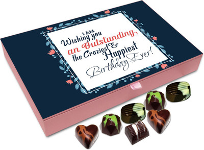 Chocholik Gift Box - I Am Wishing You The Craziest Of Birthday Ever Chocolate Box - 12pc Truffles(144 g)
Chocholik Gift Box - I Am Wishing You The Craziest Of Birthday Ever Chocolate Box - 12pc Truffles(144 g)