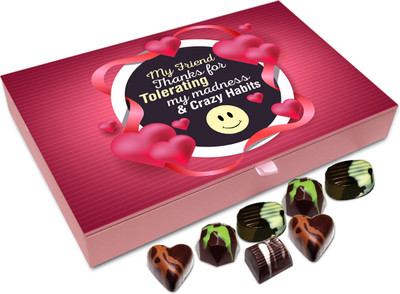 Chocholik Gift Box - Thanks For Tolerating My Madness Chocolate Box - 12pc Truffles(144 g)
Chocholik Gift Box - Thanks For Tolerating My Madness Chocolate Box - 12pc Truffles(144 g)
