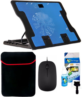 Anweshas 4 in 1 Combo of Laptop Cooling Pad Fan Adjustable Angle Stand with 15.6 inches Laptop Sleeve, Ultra Slim Usb Optical Mouse and Gel Cleaning Kit Combo Set
Anweshas 4 in 1 Combo of Laptop Cooling Pad Fan Adjustable Angle Stand with 15.6 inches Laptop Sleeve, Ultra Slim Usb Optical Mouse and Gel Cleaning Kit Combo Set