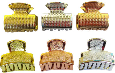 LADY FASHION Part Wear Hair Clips (Set Of 6 Clips) Hair Claw(Gold, Silver, Copper)