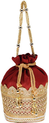 Bagaholics Ethnic Silk Clutch Potli Batwa Pouch bag with Embroidery and Metal Bead work Gift For Women Potli(Maroon)
Bagaholics Ethnic Silk Clutch Potli Batwa Pouch bag with Embroidery and Metal Bead work Gift For Women Potli(Maroon)