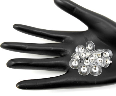 jaz Jaz's Bullet Clutch Earring Backs with Silicone Pad Earring Safety Backings Studs Colour Silver, 50 pcs
jaz Jaz's Bullet Clutch Earring Backs with Silicone Pad Earring Safety Backings Studs Colour Silver, 50 pcs