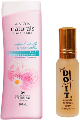 Avon Anew Naturals Anti-Dandruff & Nourishing 2 in 1 shampoo & conditioner (200 ml) with one do it perfume 30 ml(Set of 2)
Avon Anew Naturals Anti-Dandruff & Nourishing 2 in 1 shampoo & conditioner (200 ml) with one do it perfume 30 ml(Set of 2)
