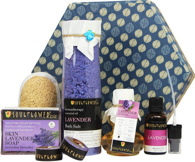 Soulflower Lavender Hexagon Bath Giftset(Set of 5)