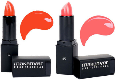 Makeover Professional Lipstick ( Coral 37 , Coral Pink 45 )(Coral, Coral Pink)