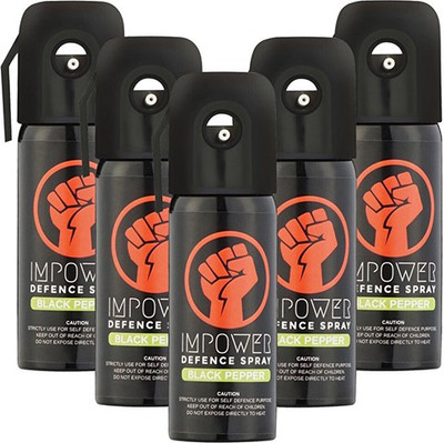 IMPOWER Self Defence Black Pepper Spray Pepper Stream Spray