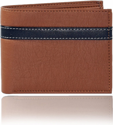 Bizarre Kraftz Men Tan, Black Artificial Leather Wallet(3 Card Slots)