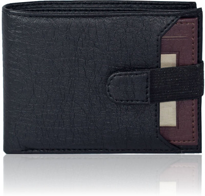 ZEEBROS Men Black Artificial Leather Wallet(7 Card Slots), Black-brown