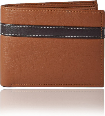Accezory Men Tan Artificial Leather Wallet(3 Card Slots), Tan-brown