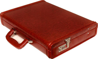 C Comfort Faux leather briefcase Tan Small Briefcase - For Men & Women(Red)