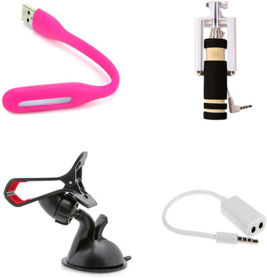 MINIFOX Usb Light, Selfie, Mobile Holder, Splitter Combo Set