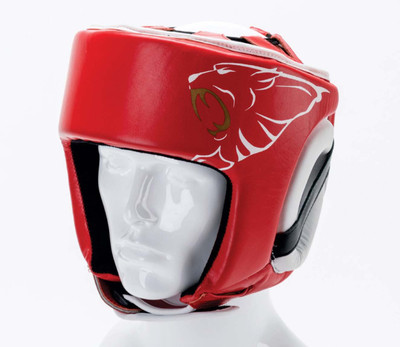 CARBON CLAW HEADGUARD LEATHER NO CHEEK Boxing Head Guard(Men's, Red)