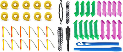 Out Of Box Self Holding Roller Rods 10 Pieces, Plastic Perming Rollers 12 Pieces Hair Curler, Magic Leverag As Seen On Tv Curlformers Spiral Hair Roll Curlers (18 Pcs), 1 Donut Maker, 2 Bridal French Tool and 1 Round Comb(Set of 46)
Out Of Box Self Holding Roller Rods 10 Pieces, Plastic Perming Rollers 12 Pieces Hair Curler, Magic Leverag As Seen On Tv Curlformers Spiral Hair Roll Curlers (18 Pcs), 1 Donut Maker, 2 Bridal French Tool and 1 Round Comb(Set of 46)