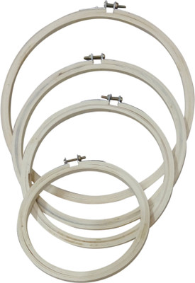 Haryana Craft Wooden Embroidery Frame Size : 23cm, 20 cm ,17cm , 13 cm Pack Of 4 Embroidery Hoop(Pack of 4)