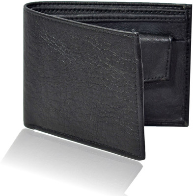 Huntsman Men Black Genuine Leather Wallet(3 Card Slots)