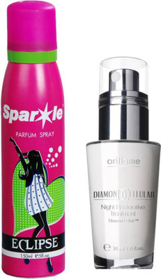 Oriflame Sweden diamond cellular night restorative treatment 30 ml (18437) one sparkle perfume spray 150 ml(Set of 2)
Oriflame Sweden diamond cellular night restorative treatment 30 ml (18437) one sparkle perfume spray 150 ml(Set of 2)