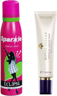 Oriflame Sweden Royal Velvet Firming Eye Contour Cream 15ml (22815) With one sparkle perfume spray 150 ml(Set of 2)
Oriflame Sweden Royal Velvet Firming Eye Contour Cream 15ml (22815) With one sparkle perfume spray 150 ml(Set of 2)