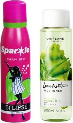 Oriflame Sweden Love Nature Face Toner Aloe Vera 150ml (32348) With one sparkle perfume spray 150 ml(Set of 2)
Oriflame Sweden Love Nature Face Toner Aloe Vera 150ml (32348) With one sparkle perfume spray 150 ml(Set of 2)