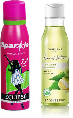 Oriflame Sweden Love Nature Shampoo for Oily hair with Nettle & Lemon 250ml (32625) With one sparkle perfume spray 150 ml(Set of 2)
Oriflame Sweden Love Nature Shampoo for Oily hair with Nettle & Lemon 250ml (32625) With one sparkle perfume spray 150 ml(Set of 2)