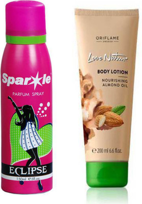 Oriflame Sweden Love Nature Body lotion with Nourishing Almond Oil 200ml (32617) With one sparkle perfume spray 150 ml(Set of 2)
Oriflame Sweden Love Nature Body lotion with Nourishing Almond Oil 200ml (32617) With one sparkle perfume spray 150 ml(Set of 2)