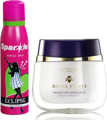 Oriflame Sweden Royal Velvet Firming Day Cream SPF15 50ml (22424) With one sparkle perfume spray 150 ml(Set of 2)
Oriflame Sweden Royal Velvet Firming Day Cream SPF15 50ml (22424) With one sparkle perfume spray 150 ml(Set of 2)