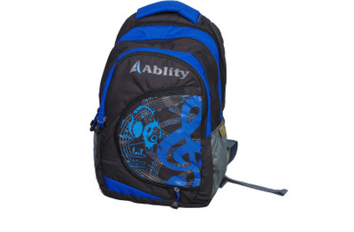 4OUR 14 inch Expandable Laptop Backpack(Blue, Black)