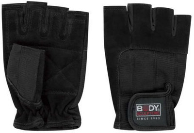 Body Sculpture Spandex/Leather Fitness Gym & Fitness Gloves (M, Black)