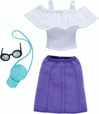 Barbie Complete Looks Ruffle Top with Purple Skirt(Multicolor)