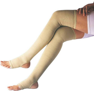 Maitree standard vericose vein stockings f ull Knee Support(Beige