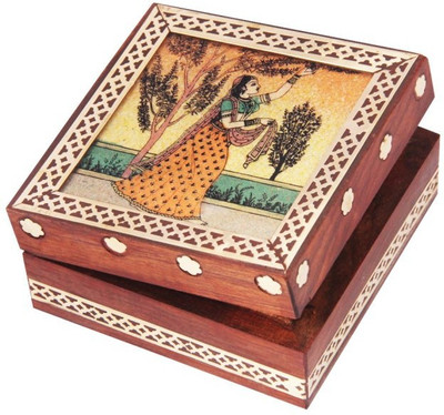HANDICRAFTS PARADISE Jewellery box / Trinket box / Storage box out of natural stones and shisham wood Ragini design Jewellery Vanity Box(Multicolor)
HANDICRAFTS PARADISE Jewellery box / Trinket box / Storage box out of natural stones and shisham wood Ragini design Jewellery Vanity Box(Multicolor)