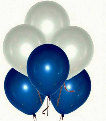 YNS Crafts Stock Solid CS-B-68 Balloon(White, Blue, Pack of 25)