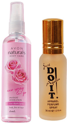 Avon Anew Naturals Rose 3 in 1 Spray (150 ml) with one do it perfume 30 ml(Set of 2)
Avon Anew Naturals Rose 3 in 1 Spray (150 ml) with one do it perfume 30 ml(Set of 2)