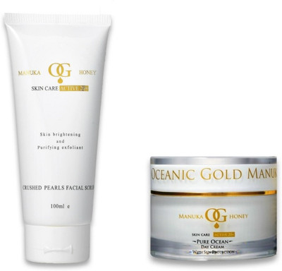 Oceanic Gold Ocean Facial Scrub With Crushed Pearls & Pore Ocean Day Cream with Sun Protection(Set of 2)
Oceanic Gold Ocean Facial Scrub With Crushed Pearls & Pore Ocean Day Cream with Sun Protection(Set of 2)