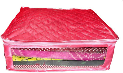 Afrose High Quality Multipurpose Satin Plain Saree Cover 1PC Capacity 10-15 Units Saree/Blouse Each(Pink)