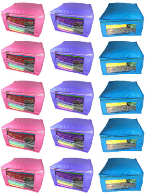 Afrose High Quality Combo deal Large 5pc pink saree cover 5pc blue sari cover and 5pc purple saree box Capacity 10-15 Units Saree/Blouse Each(Pink, Purple, Blue)
Afrose High Quality Combo deal Large 5pc pink saree cover 5pc blue sari cover and 5pc purple saree box Capacity 10-15 Units Saree/Blouse Each(Pink, Purple, Blue)
