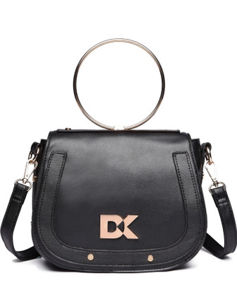 Diana Korr Women Formal Black PU Sling Bag