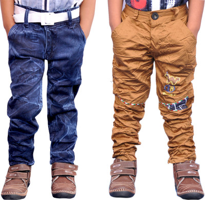 AD & AV Regular Boys Multicolor Jeans(Pack of 2, Bluejeans & khaki