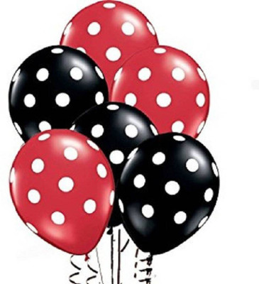 YNS Crafts Stock Solid CS-B-173 Balloon(Red, Black, Pack of 25)