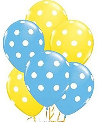 YNS Crafts Stock Solid CS-B-132 Balloon(Blue, Yellow, Pack of 25)