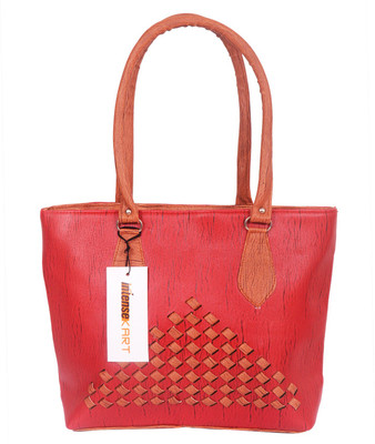 Intensekart Hand-held Bag(Red, Brown), Brown;red
