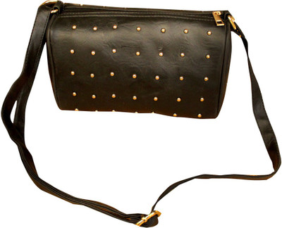 HD Girls Casual Black PU Sling Bag