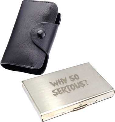 Stealodeal New Black Leatherite High Quality Wallet With Silver Why So Serious Metal 15 Card Holder(Set of 2, Black, Silver)
Stealodeal New Black Leatherite High Quality Wallet With Silver Why So Serious Metal 15 Card Holder(Set of 2, Black, Silver)